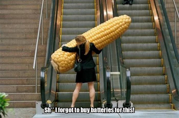 Funny pictures with captions - Woman carrying huge corn cub up